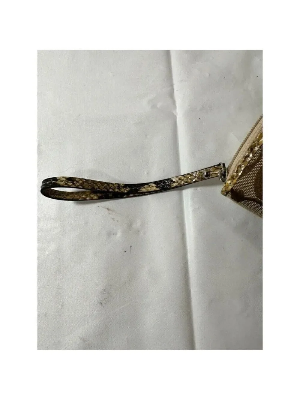 Coach 61851 Sutton Signature C Python Universal Case Wristlet Khaki/Natural